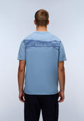Camiseta de Manga Corta de Punto Back Graphic Azul Denim - 4