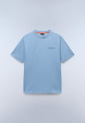 Camiseta de Manga Corta de Punto Back Graphic Azul Denim - 1