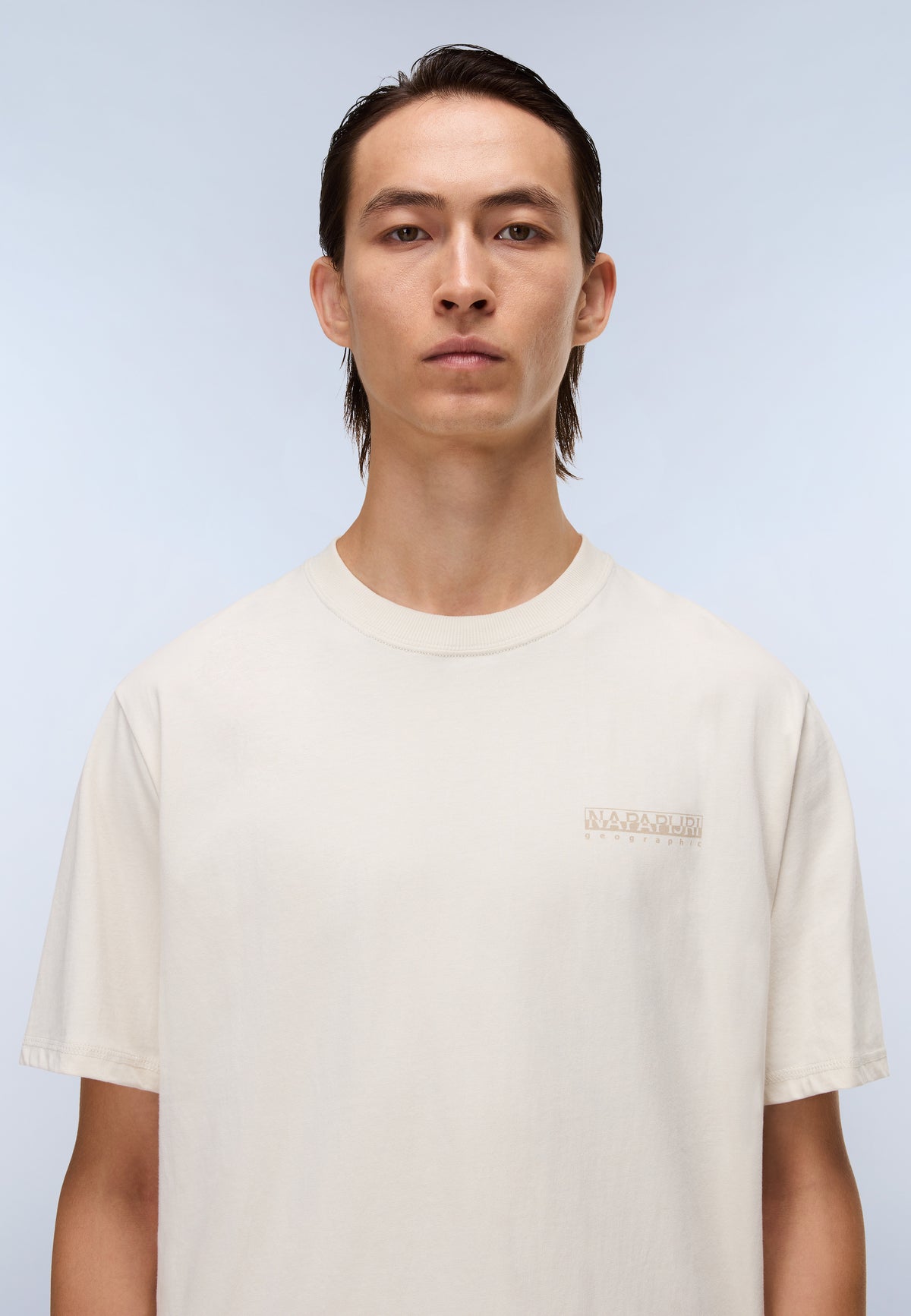 Back Graphic Jersey Short Sleeve T-Shirt Beige - 2