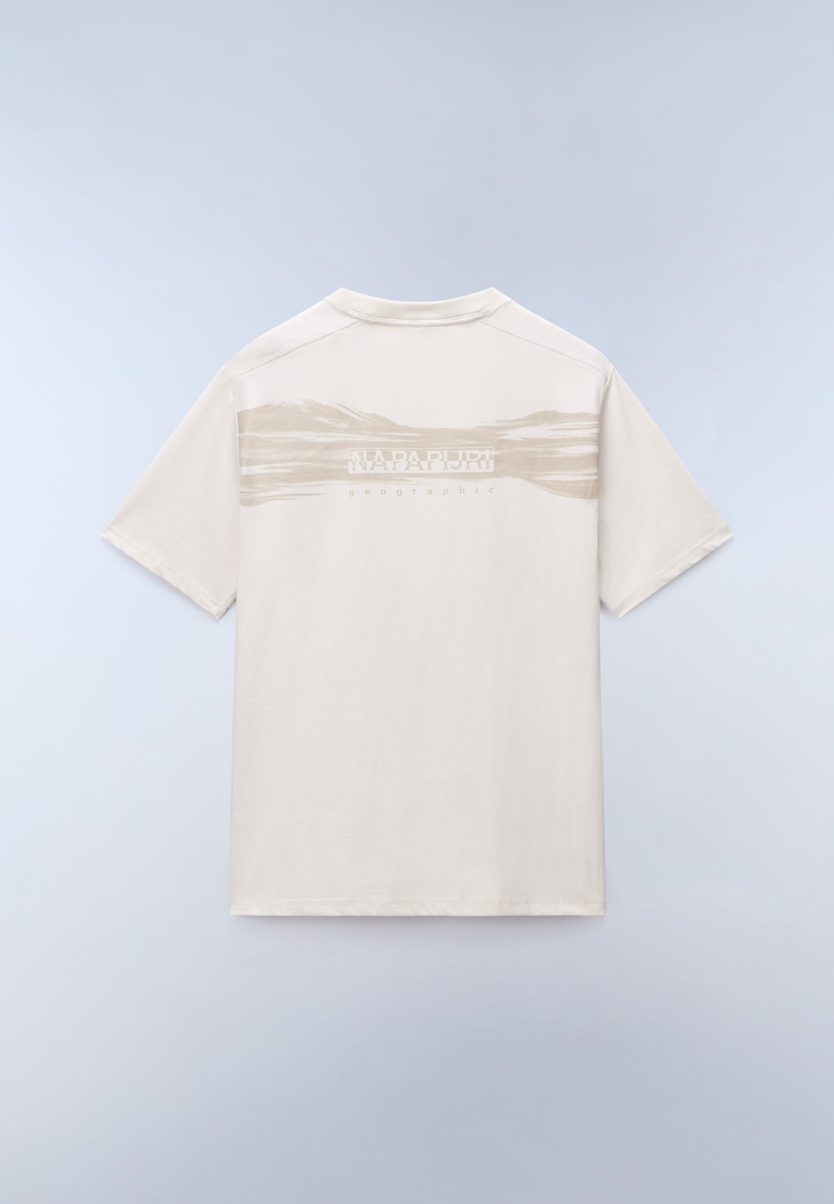 Camiseta de Manga Corta de Punto Back Graphic Beige - 2