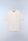 Camiseta de Manga Corta de Punto Back Graphic Beige - 1