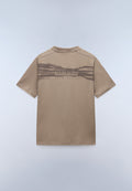 Camiseta de Manga Corta de Punto Back Graphic Beige - 5