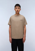 Camiseta de Manga Corta de Punto Back Graphic Beige - 3