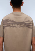 Camiseta de Manga Corta de Punto Back Graphic Beige - 6