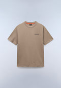 Camiseta de Manga Corta de Punto Back Graphic Beige - 1