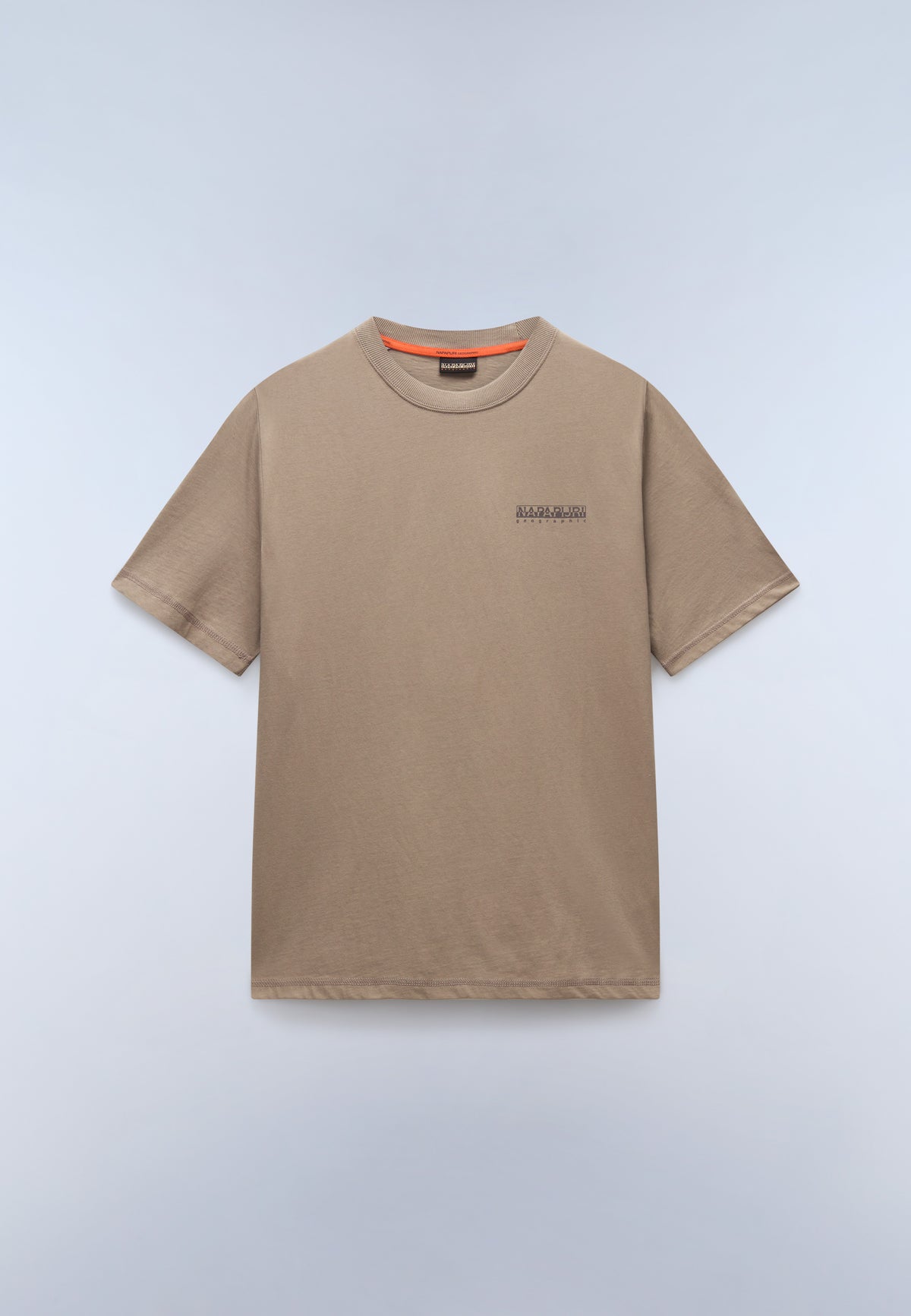 Camiseta de Manga Corta de Punto Back Graphic Beige - 1