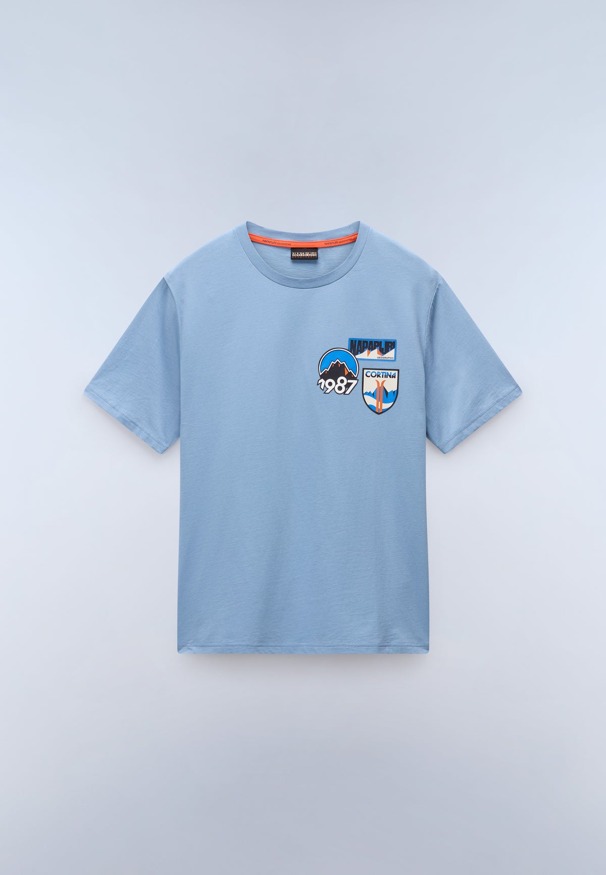 Camiseta de Punto de Manga Corta Montepiana Azul Denim - 1