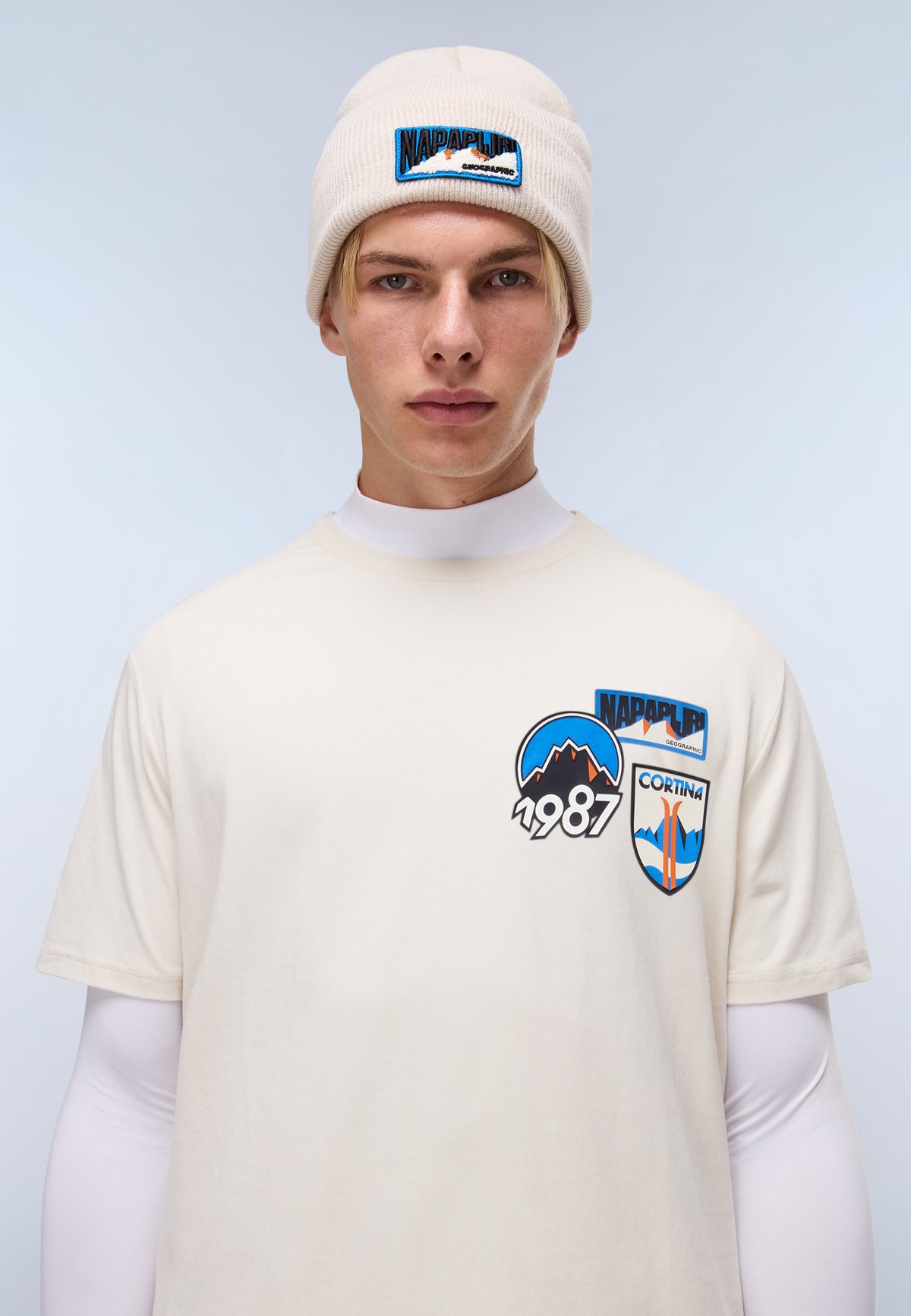 Camiseta de Punto de Manga Corta Montepiana Beige - 2