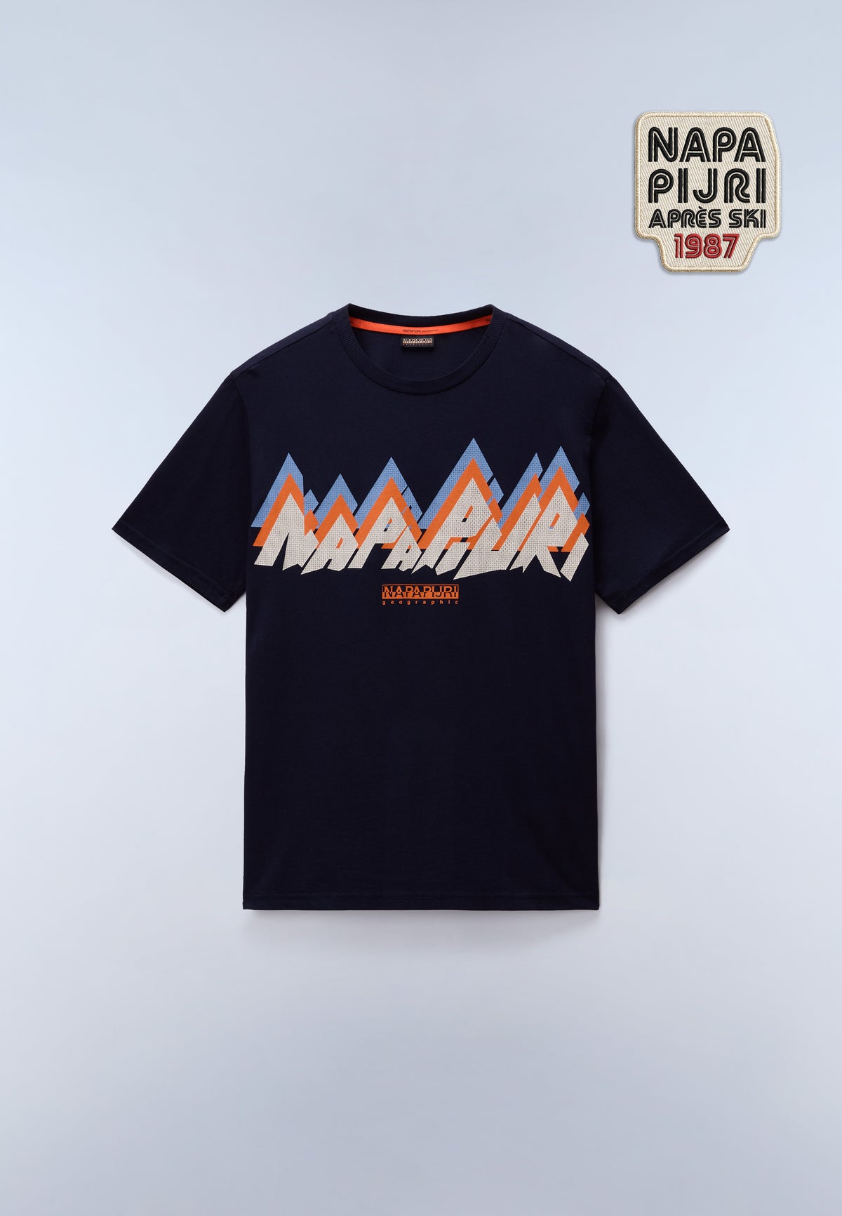 Kurzärmeliges Jersey-T-Shirt Fiemme Dark Blue - 1