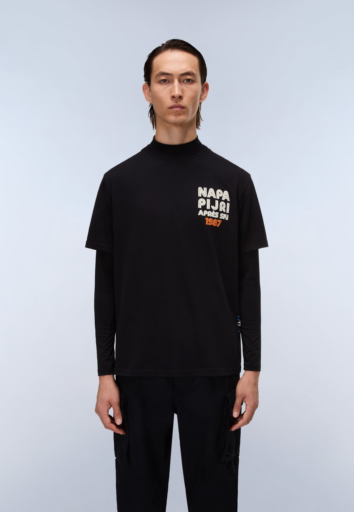 Kurzärmeliges Jersey-T-Shirt Fiemme Schwarz FWC - 3