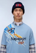 Kurzärmeliges Jersey-T-Shirt Fiemme Blau Denim - 2