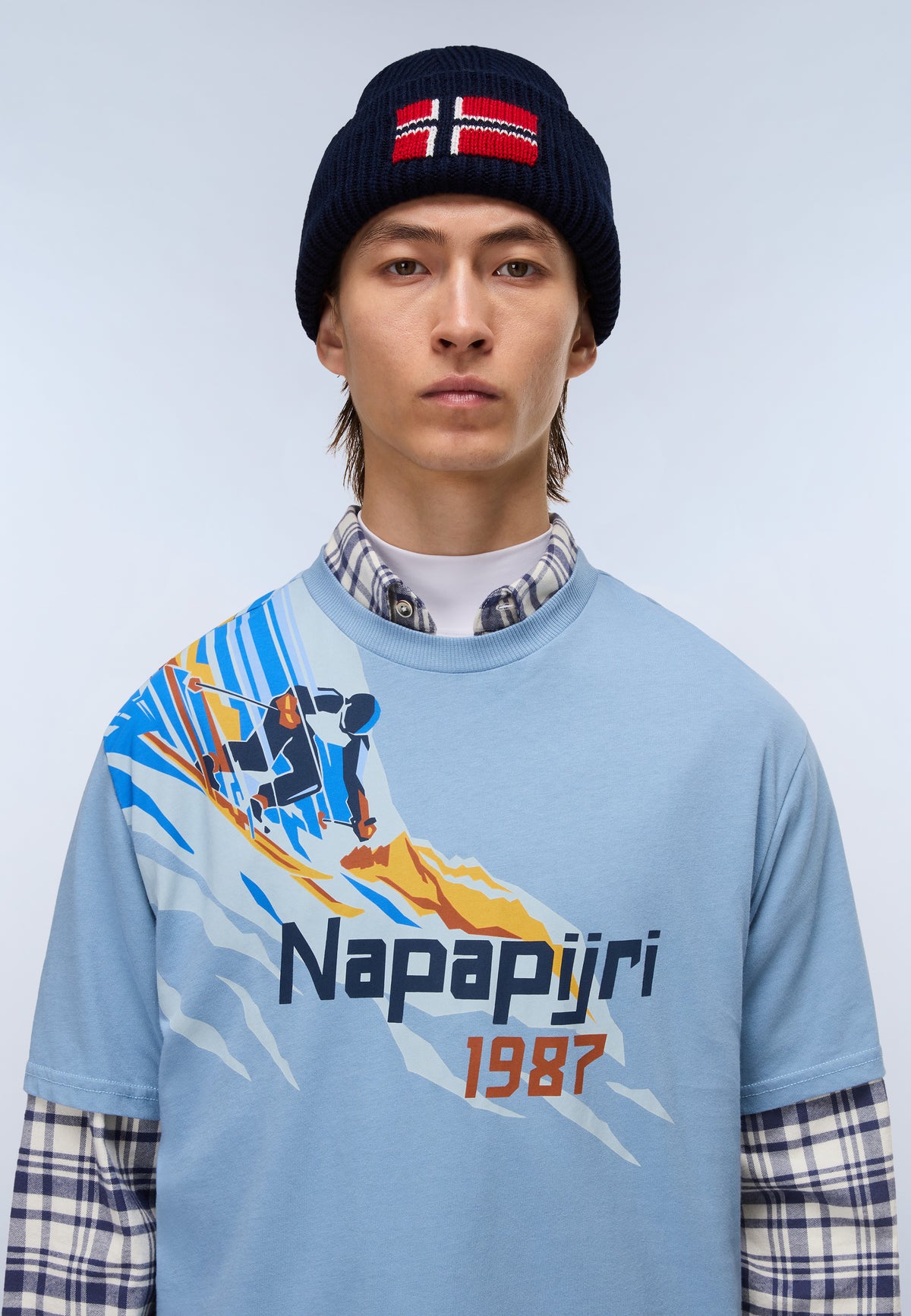 Kurzärmeliges Jersey-T-Shirt Fiemme Blau Denim - 2