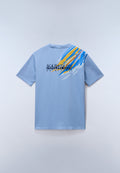Kurzärmeliges Jersey-T-Shirt Fiemme Blau Denim - 2