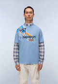 Kurzärmeliges Jersey-T-Shirt Fiemme Blau Denim - 3