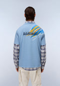 Kurzärmeliges Jersey-T-Shirt Fiemme Blau Denim - 4