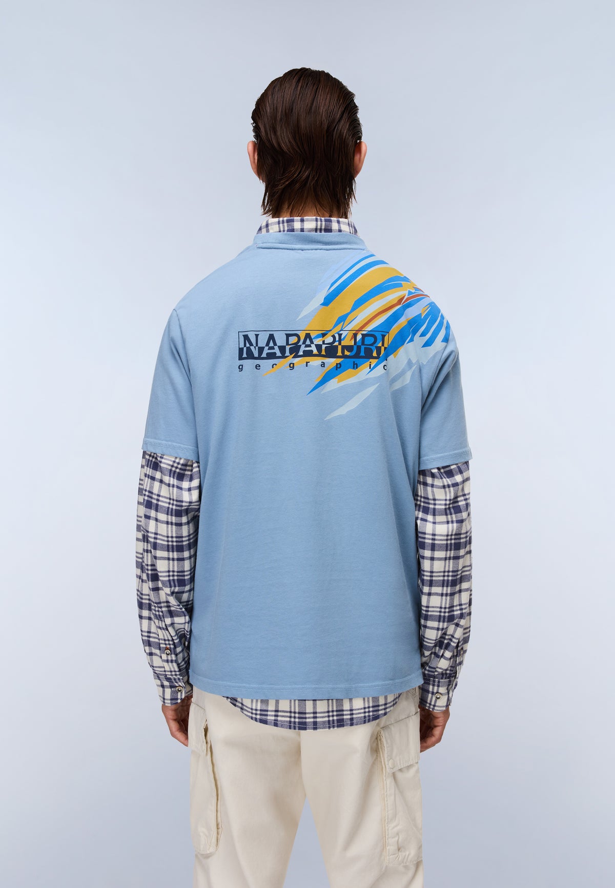 Kurzärmeliges Jersey-T-Shirt Fiemme Blau Denim - 4