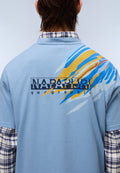 Kurzärmeliges Jersey-T-Shirt Fiemme Blau Denim - 6