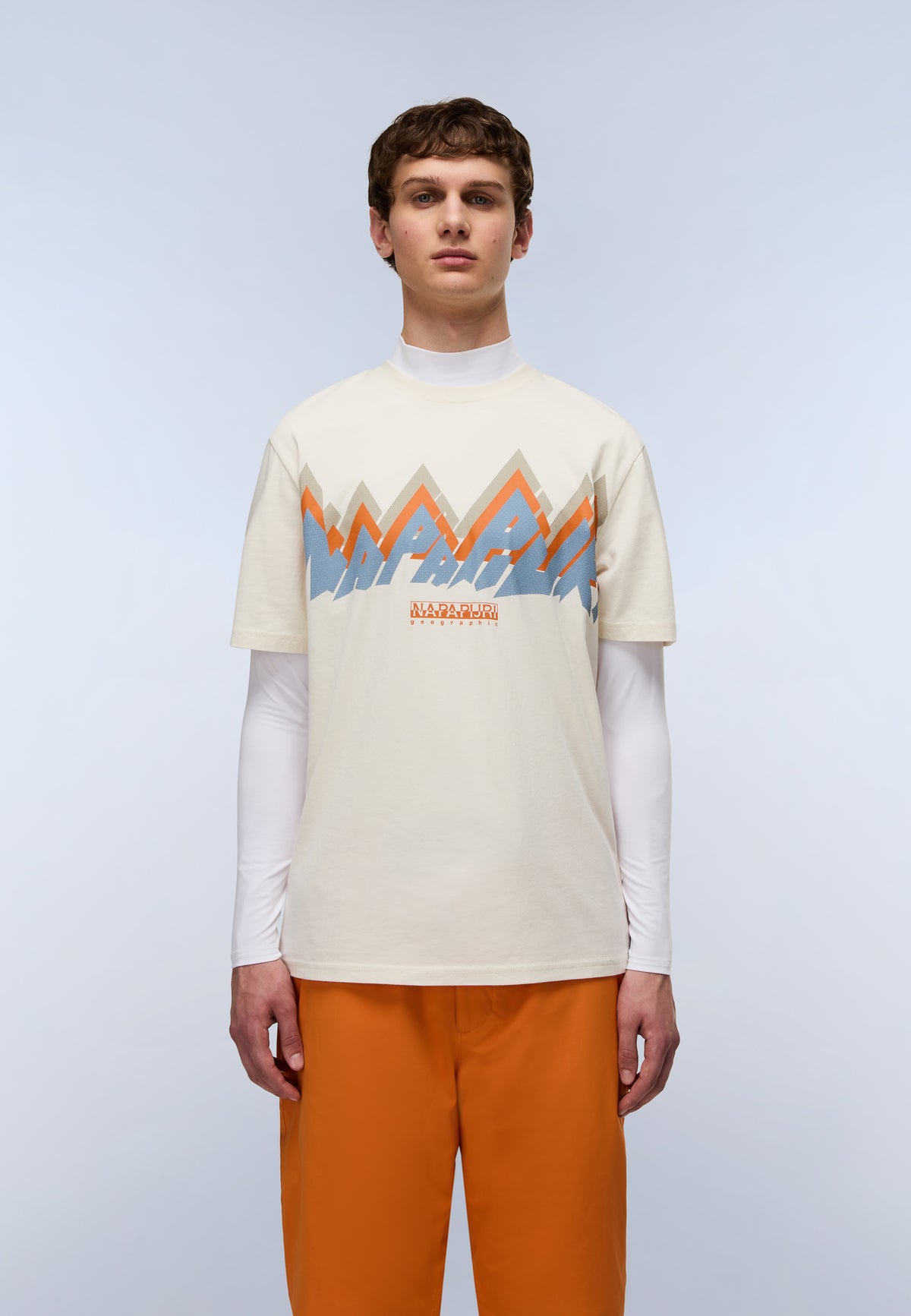 Kurzärmeliges Jersey-T-Shirt Fiemme Beige - 3