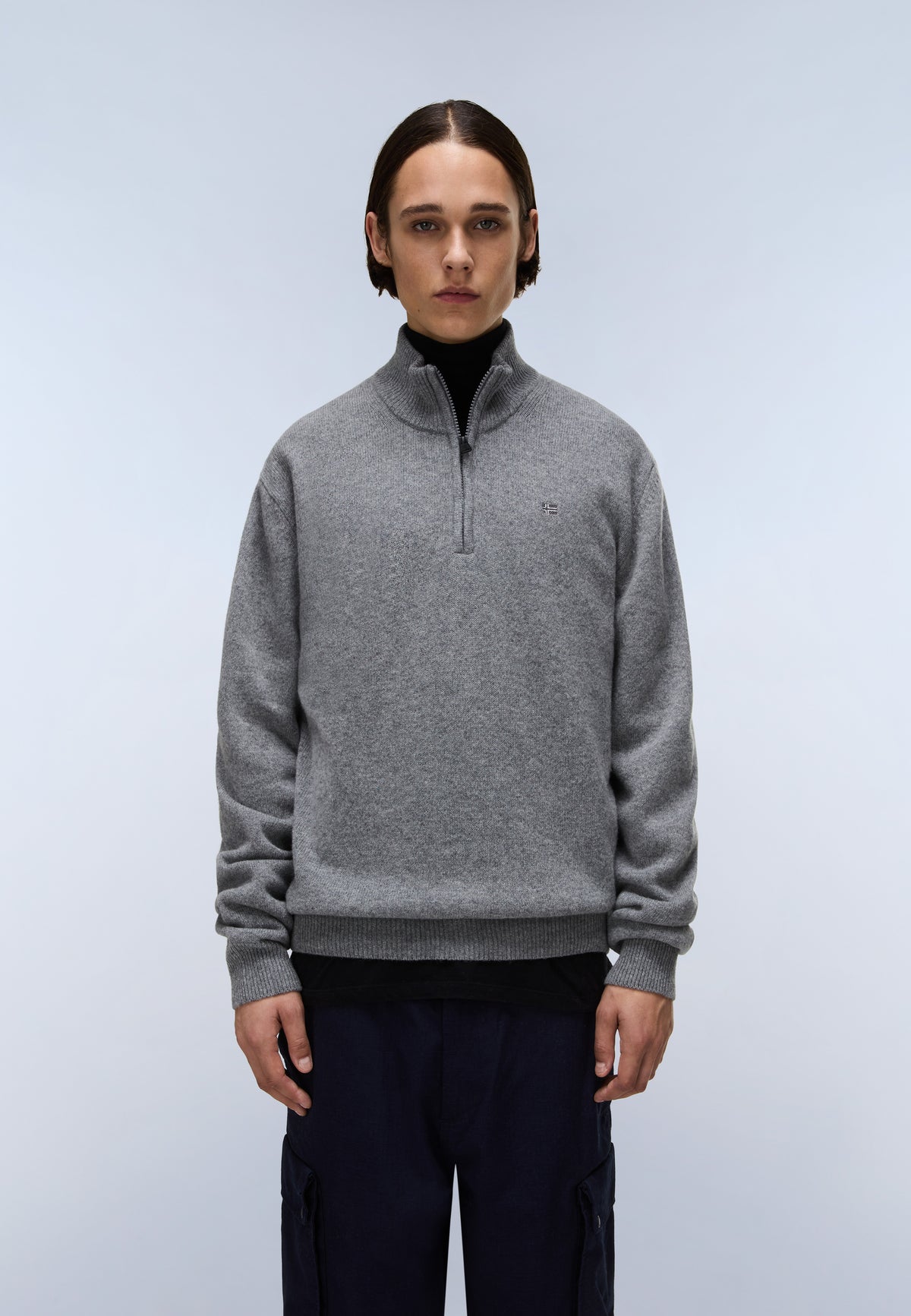 Ordin Half-Zip Jumper Medium Grey Melange - 2