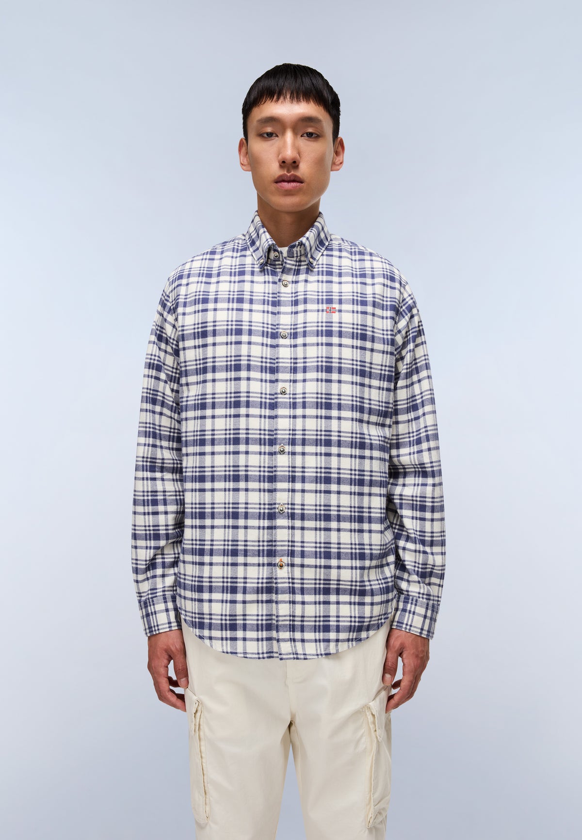 Trekking Long Sleeve Shirt Multicolour Check CBQ - 3