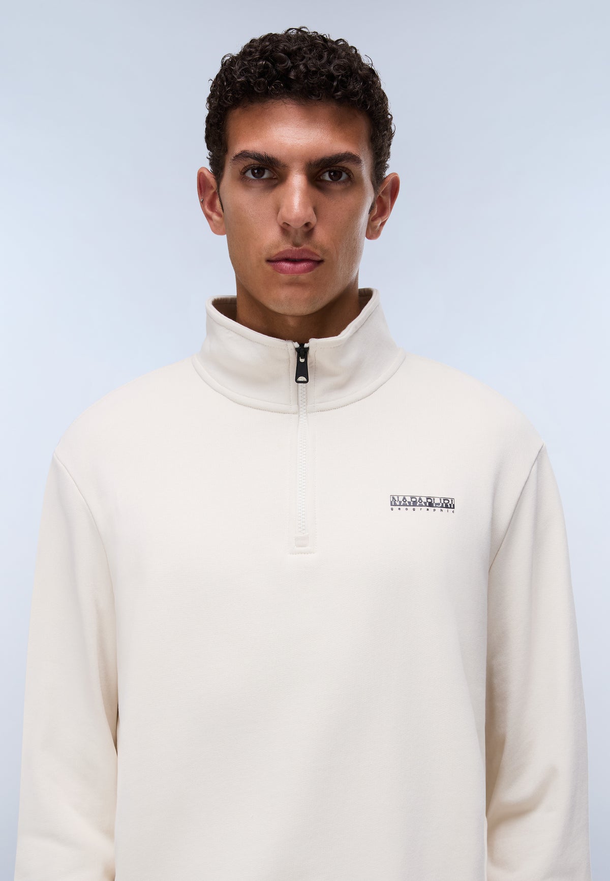 Felpa con Mezza Zip in French Terry Small Box  - 2