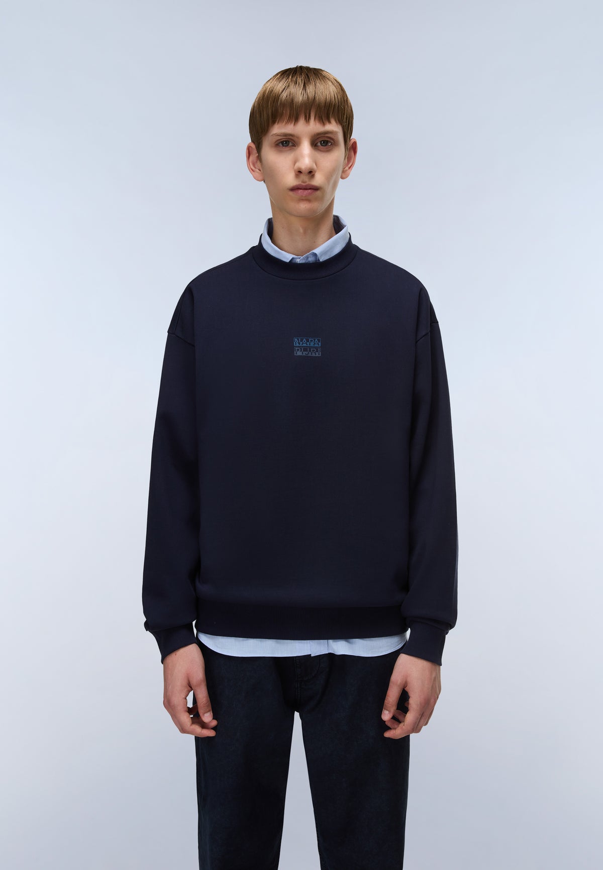 Elevated Logo French Terry Sweatshirt Dark Blue - 4