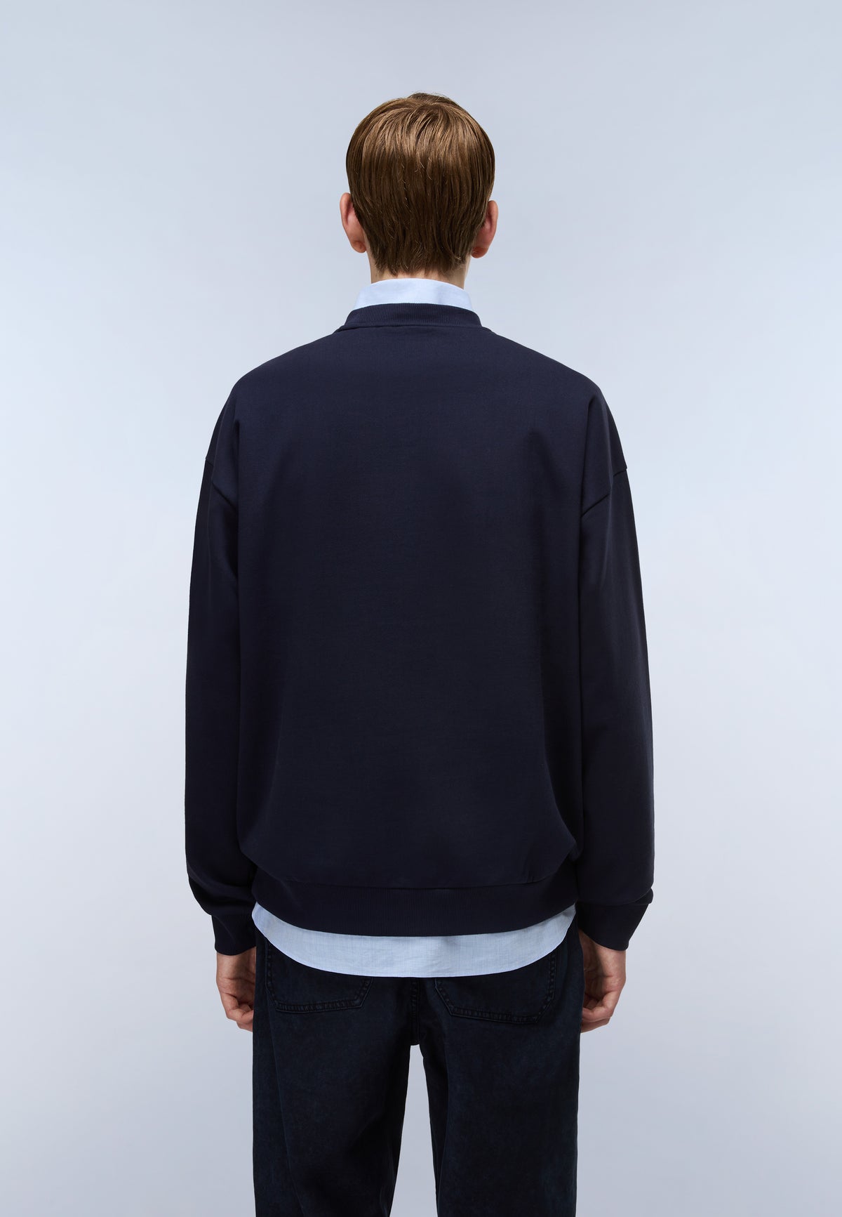 Elevated Logo French Terry Sweatshirt Dark Blue - 5