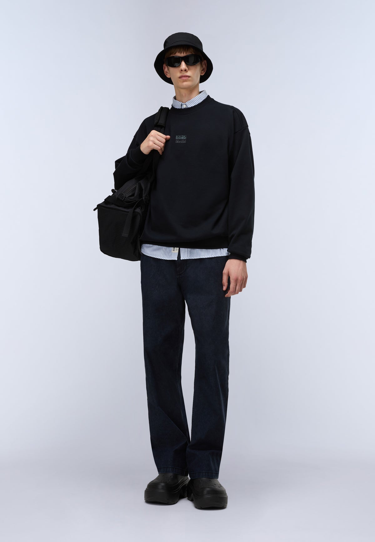 Elevated Logo French Terry Sweatshirt Black - 3