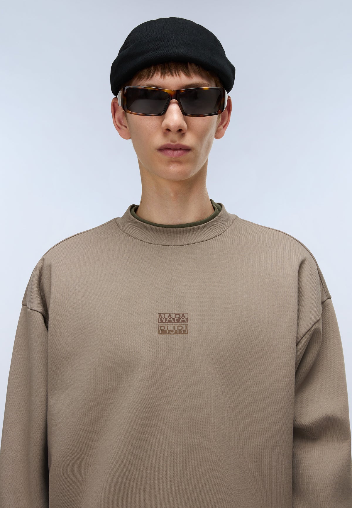Elevated Logo French Terry Sweatshirt Beige - 2