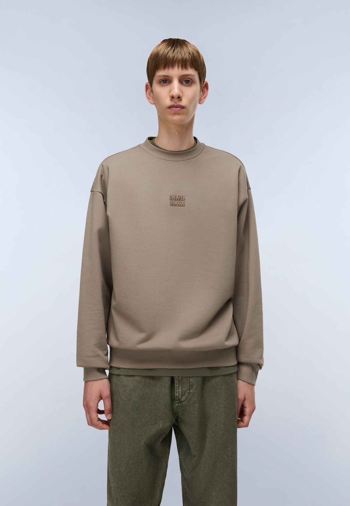 Elevated Logo French Terry Sweatshirt Beige - 4