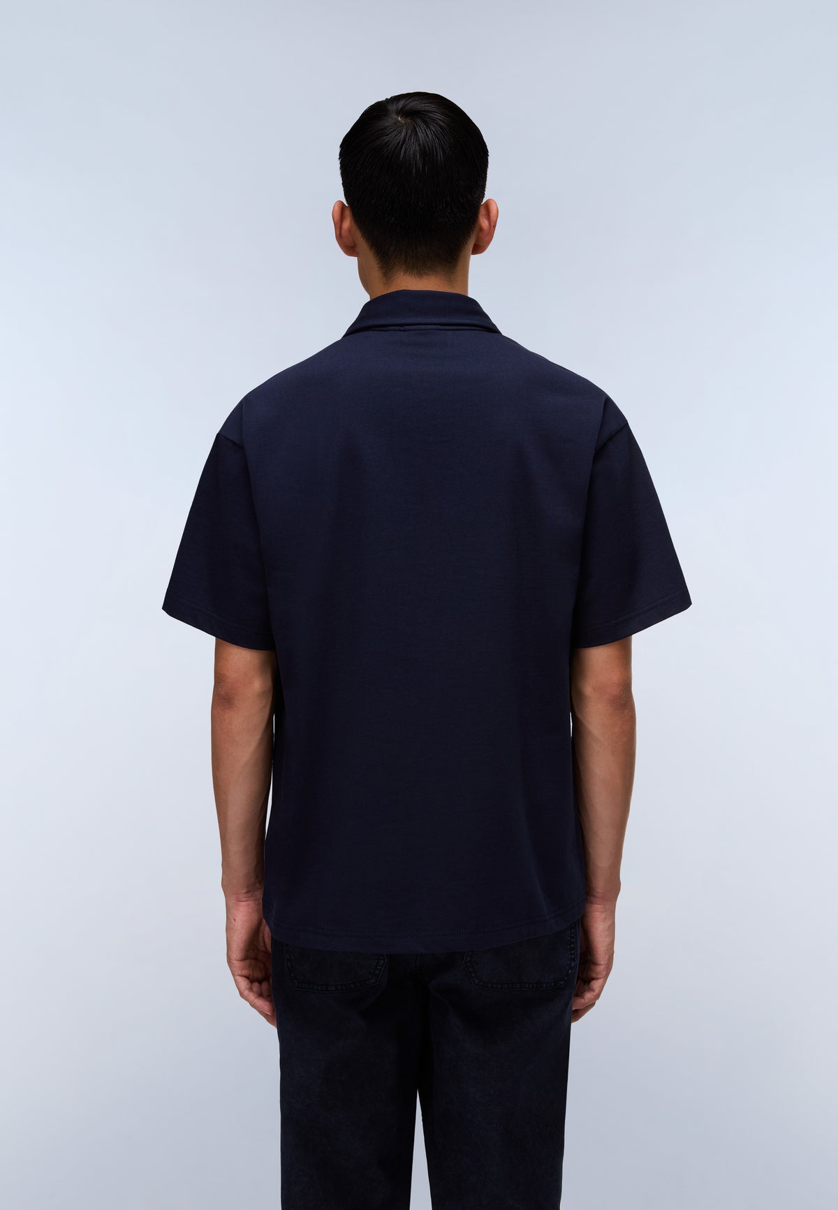 Polo à Manches Courtes en Jersey Elevated Logo Dark Blue - 5