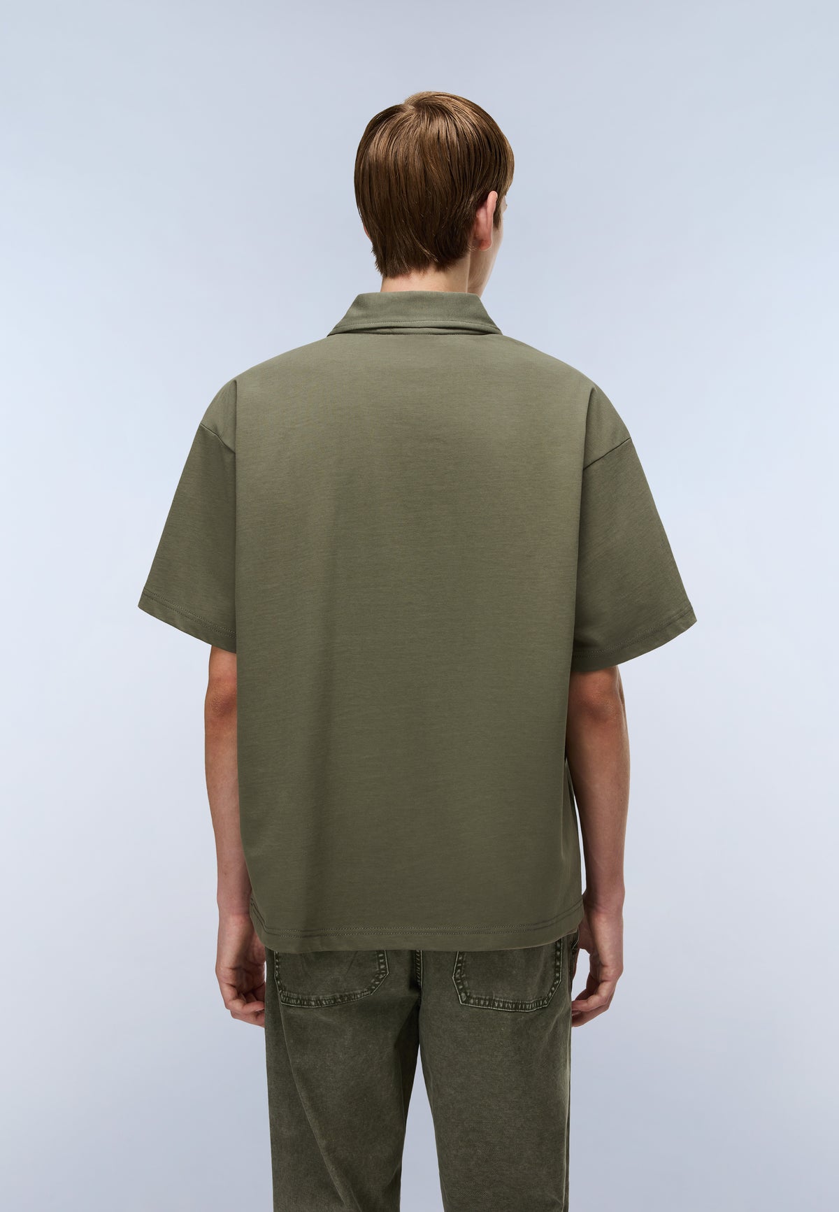 Polo à Manches Courtes en Jersey Elevated Logo Vert Tea Leaf - 5