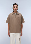Polo a Maniche Corte Elevated Logo in Jersey Beige - 4