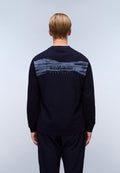 T-Shirt à Manches Longues en Jersey Back Graphic Dark Blue - 4