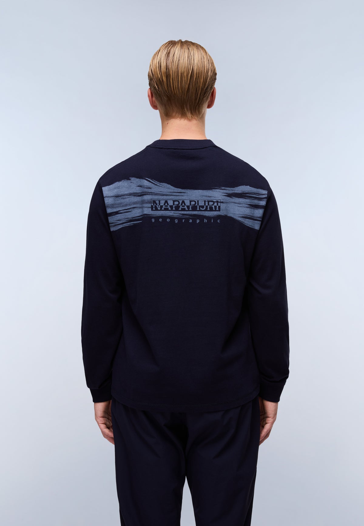 T-Shirt à Manches Longues en Jersey Back Graphic Dark Blue - 4