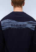 T-Shirt à Manches Longues en Jersey Back Graphic Dark Blue - 6