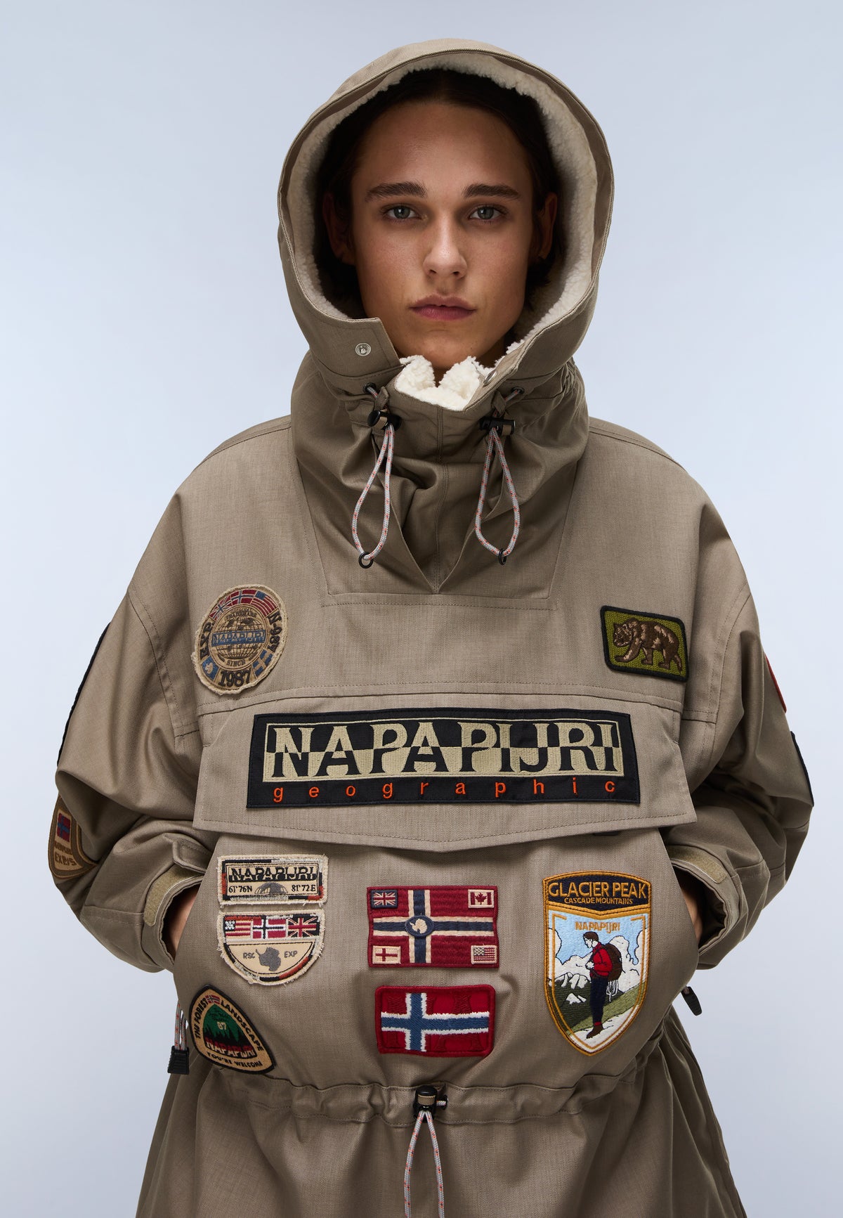 Skidoo 1990 Patch Anorak Jacket Beige - 2