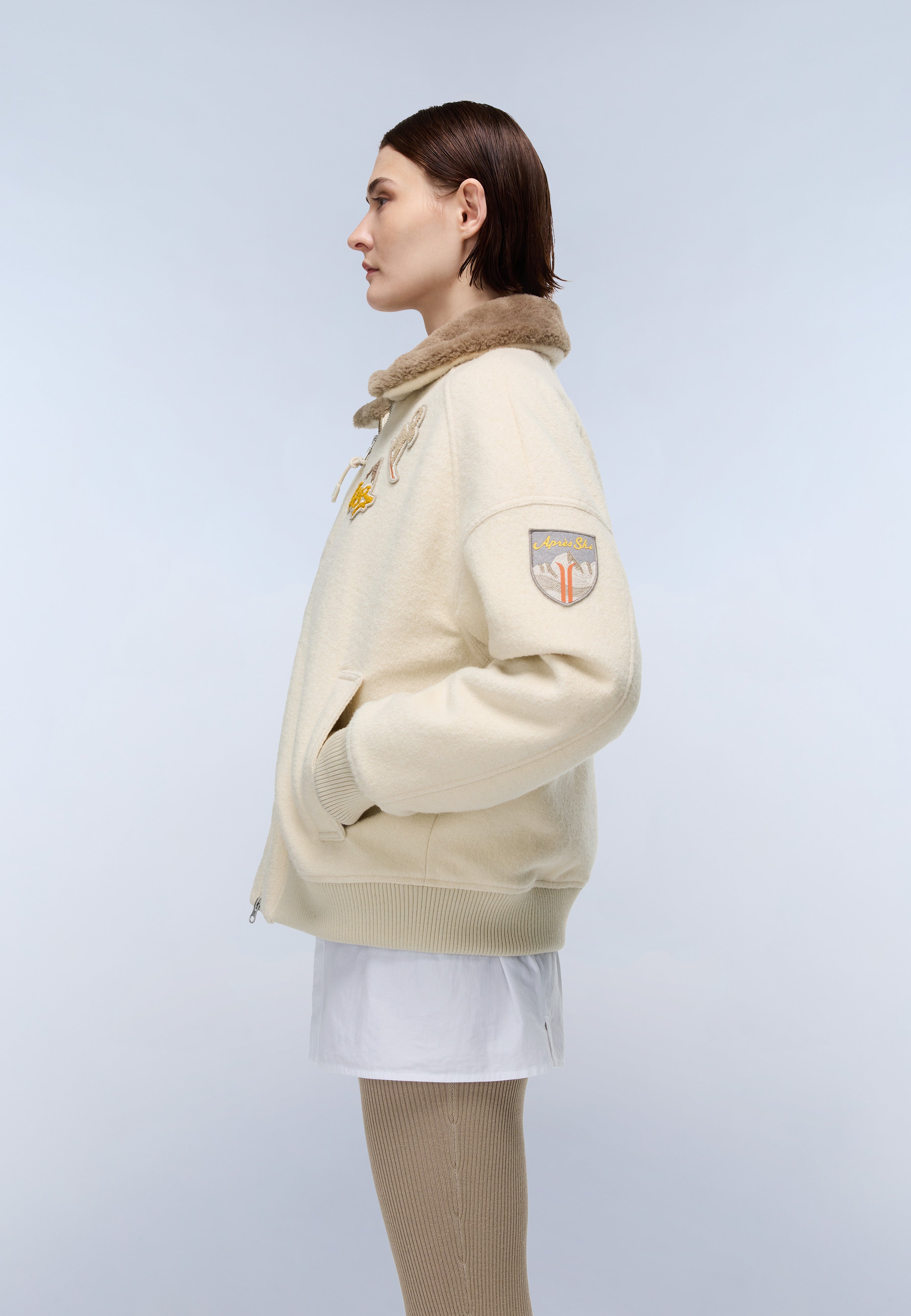 新品bibiy. NELLY WINDBREAKER TOP ホワイト Tovel Wool Bomber Jacket | Short Jackets | Napapijri GB