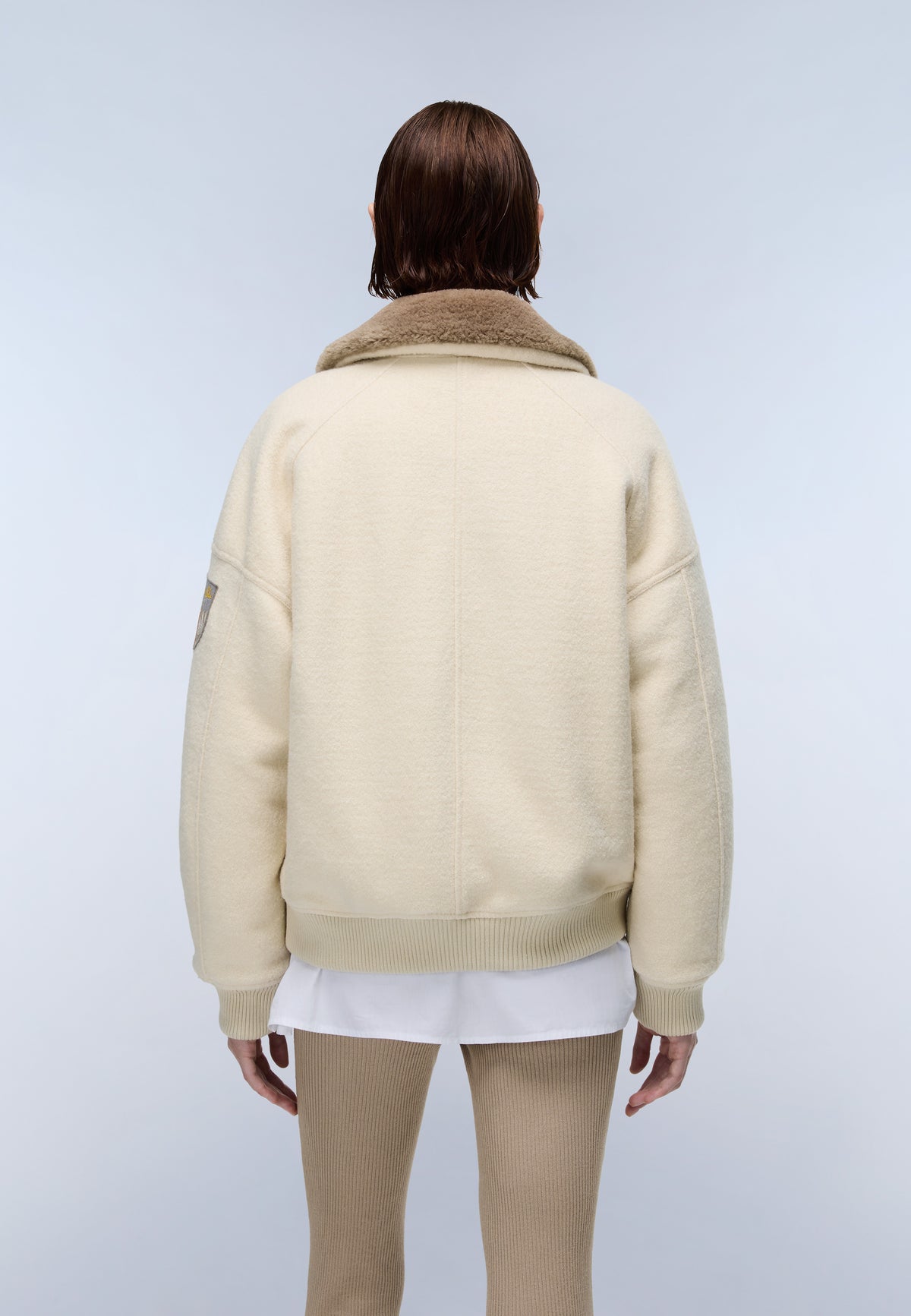 Giacca Bomber Tovel in Lana Beige - 4