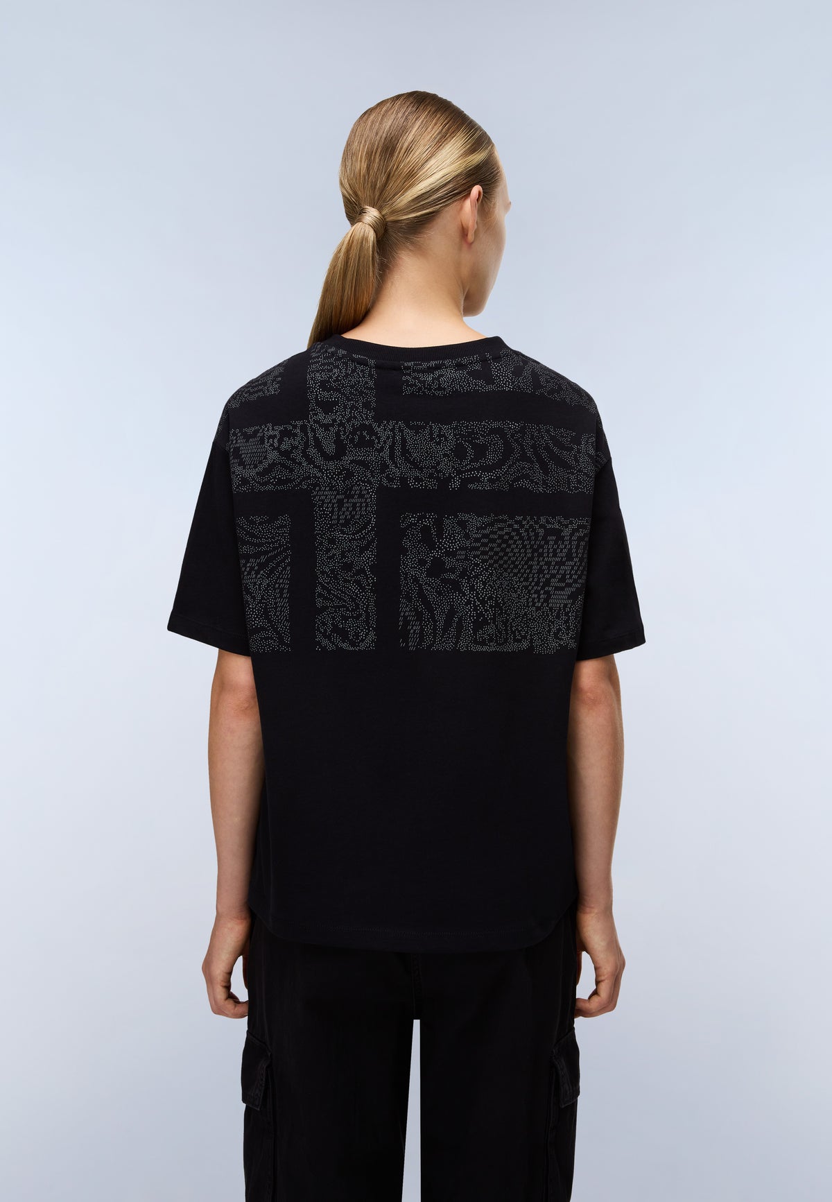 T-Shirt a Maniche Corte Campido in Jersey Nero - 3