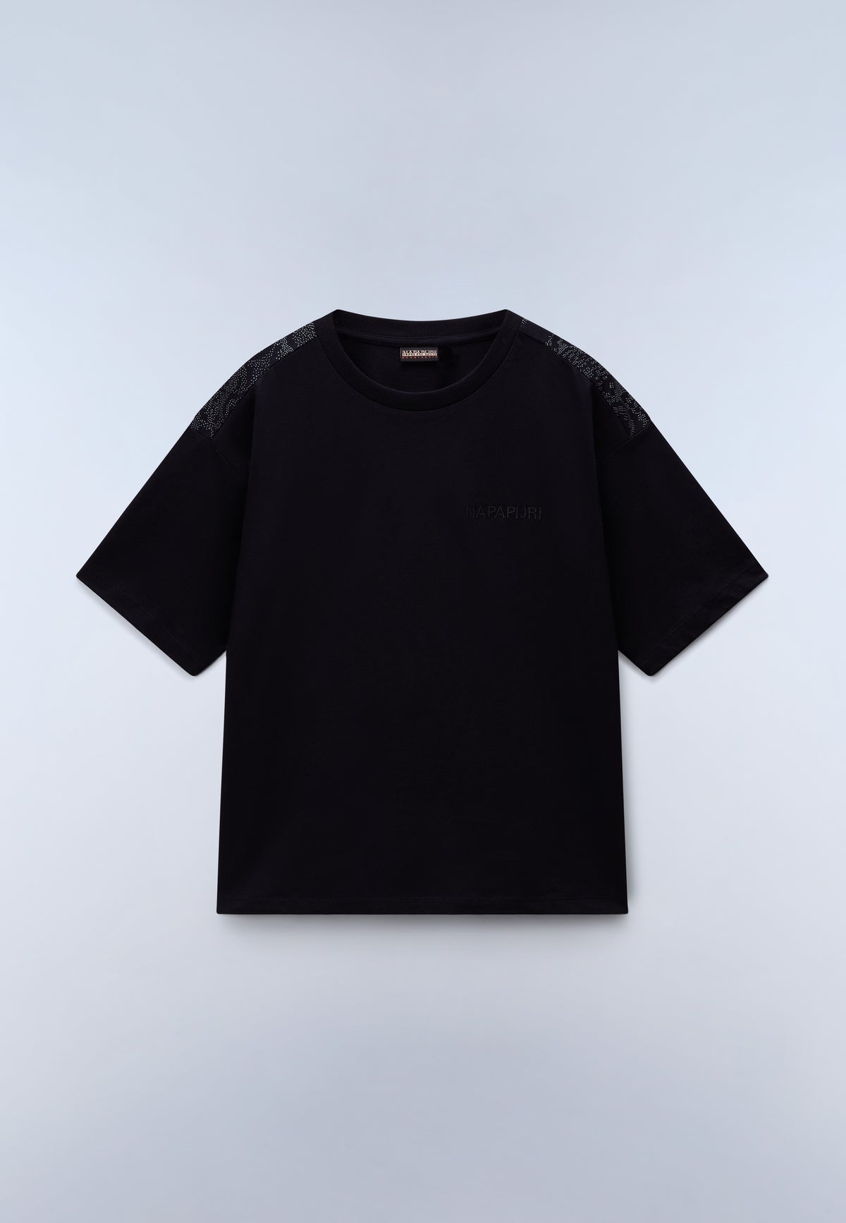 T-Shirt a Maniche Corte Campido in Jersey Nero - 1
