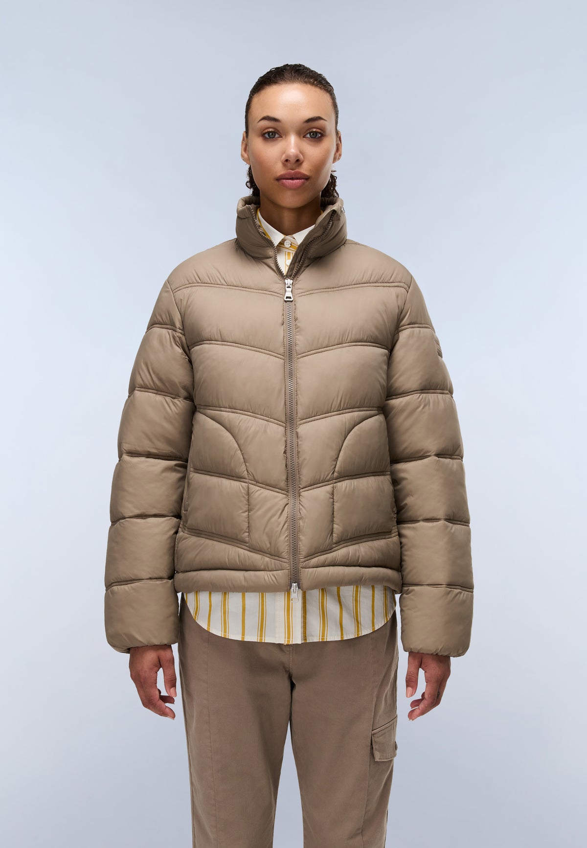 Ega Short Puffer Jacket Beige - 2