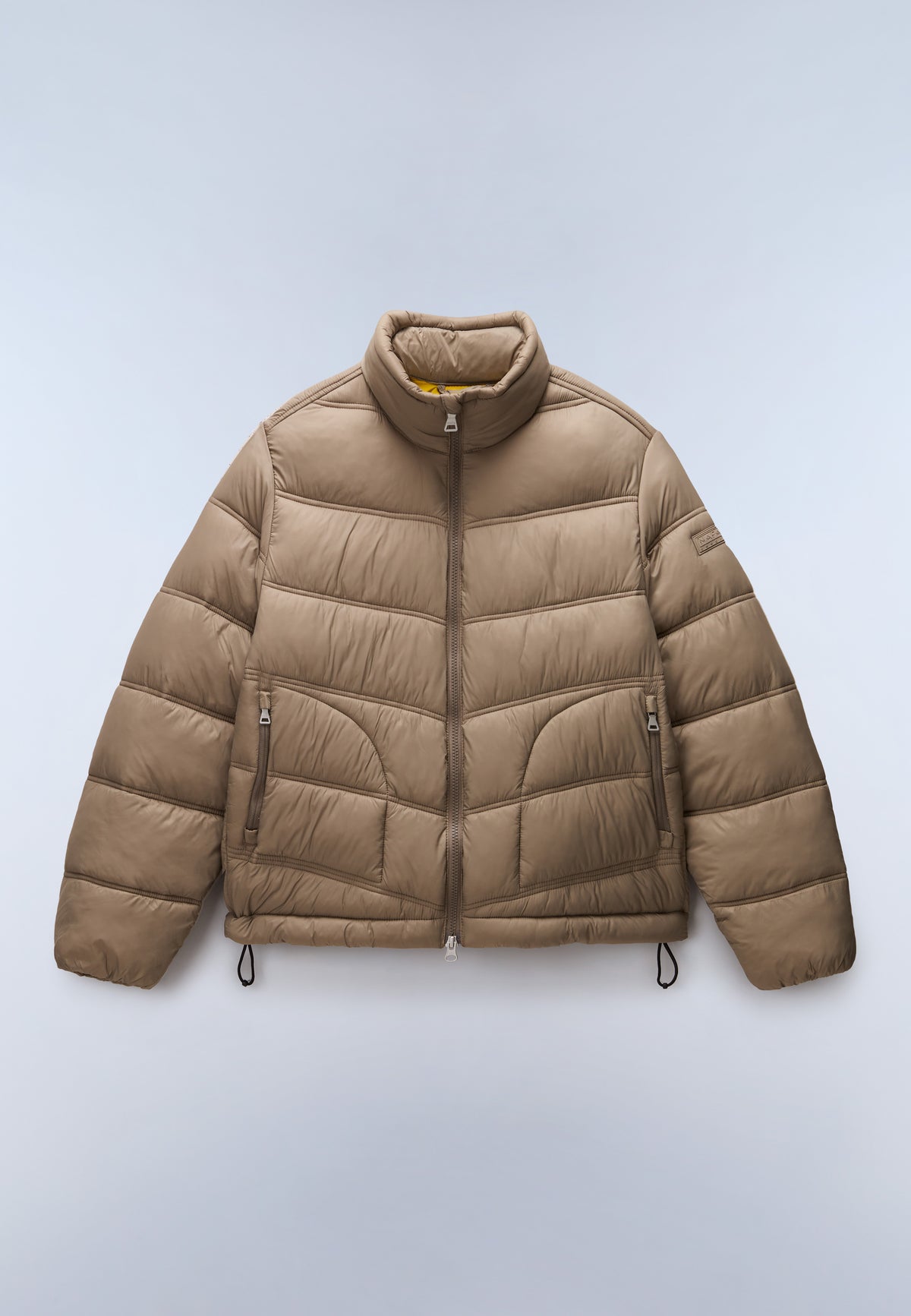 Ega Short Puffer Jacket Beige - 1