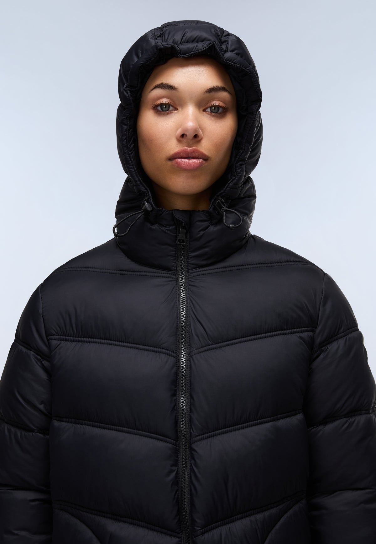 Lange Steppjacke Ega Schwarz - 2