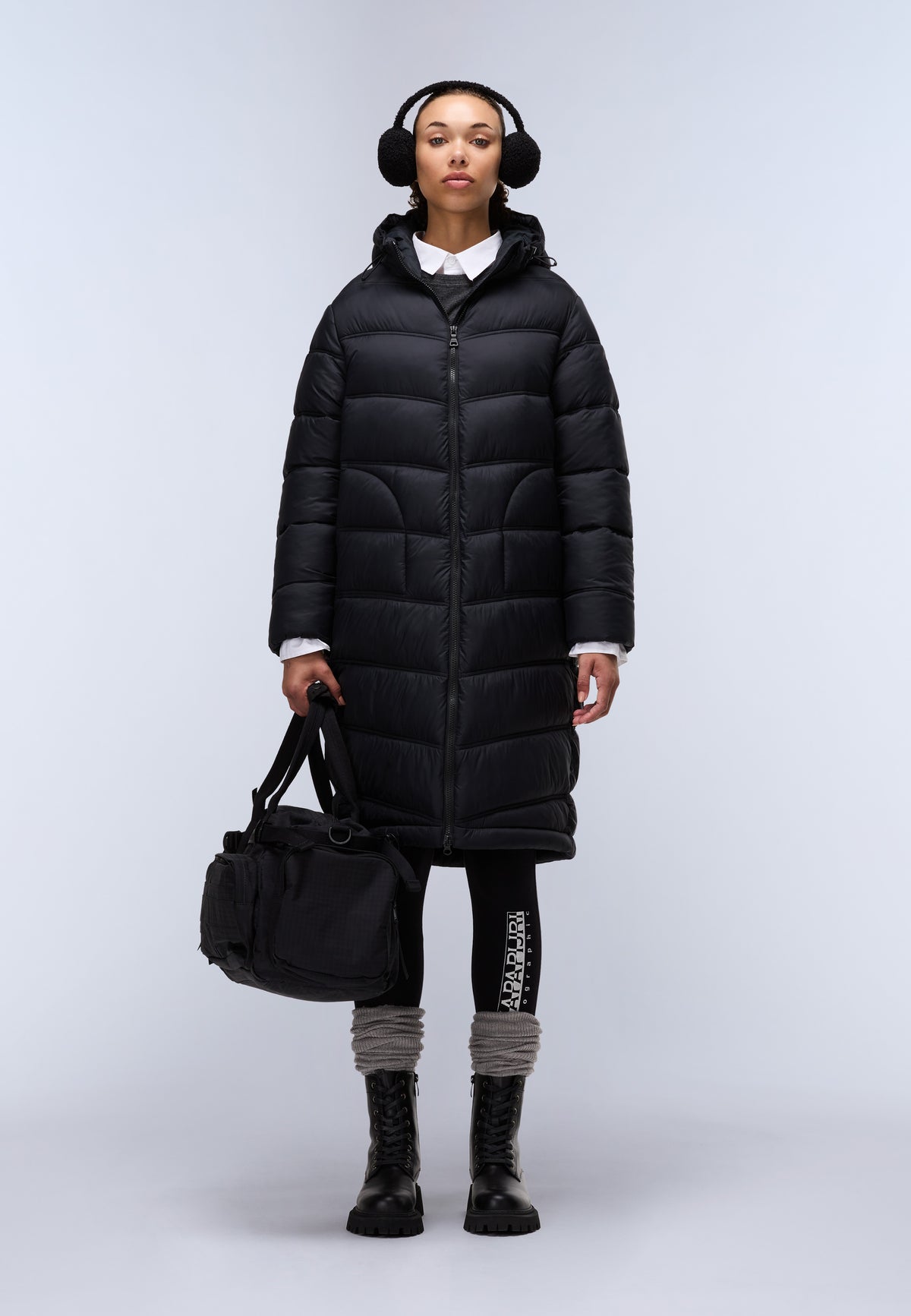 Lange Steppjacke Ega Schwarz - 3