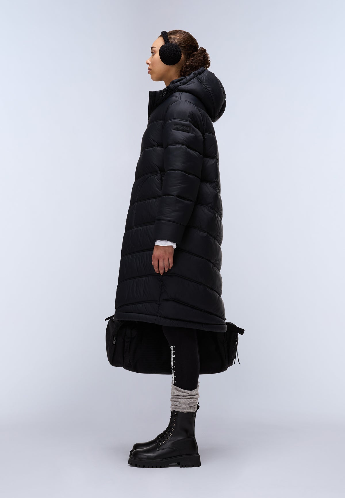 Lange Steppjacke Ega Schwarz - 4