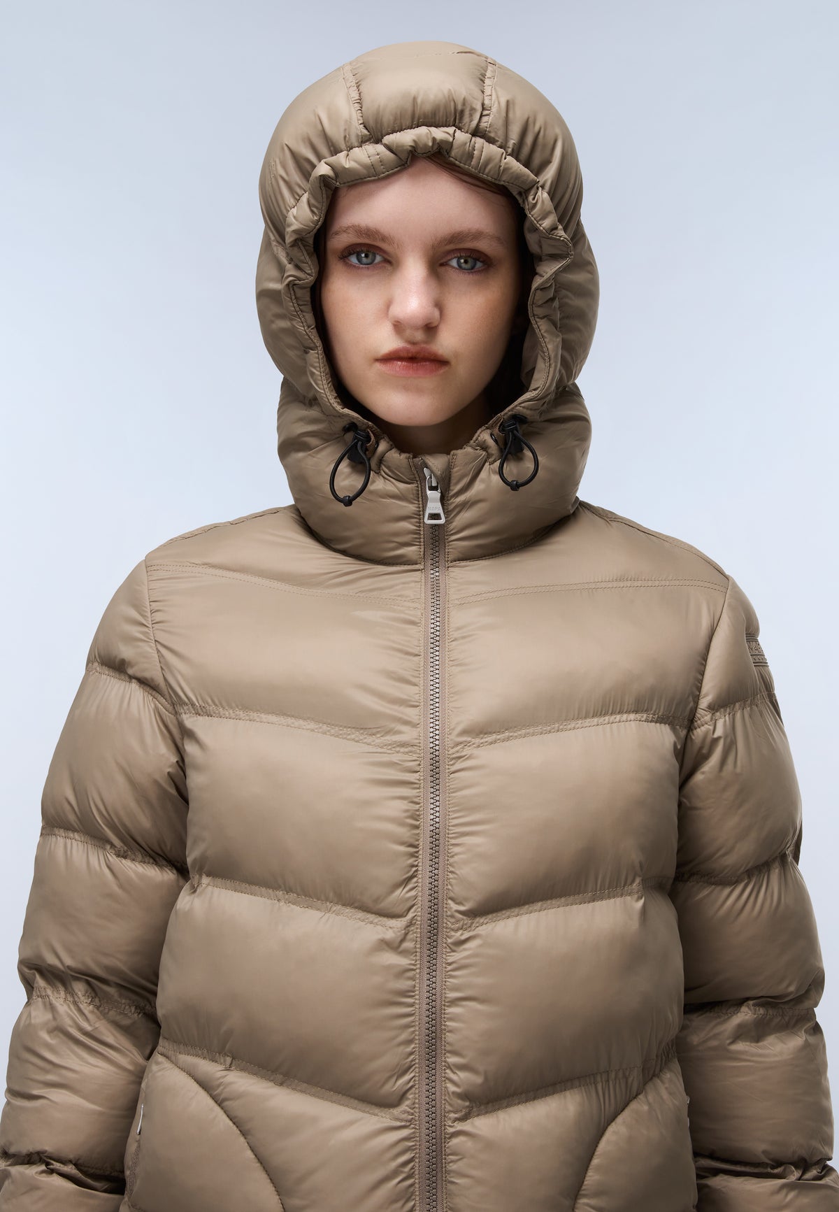 Lange Steppjacke Ega Beige - 2