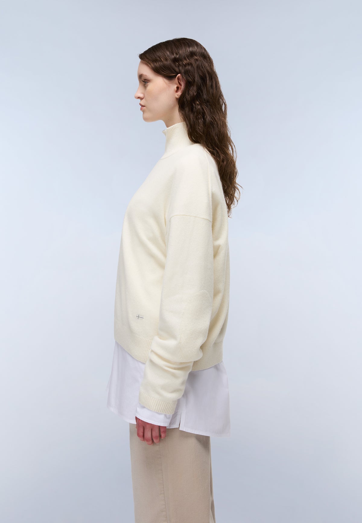 Maglione a Collo Alto Mis Beige - 3