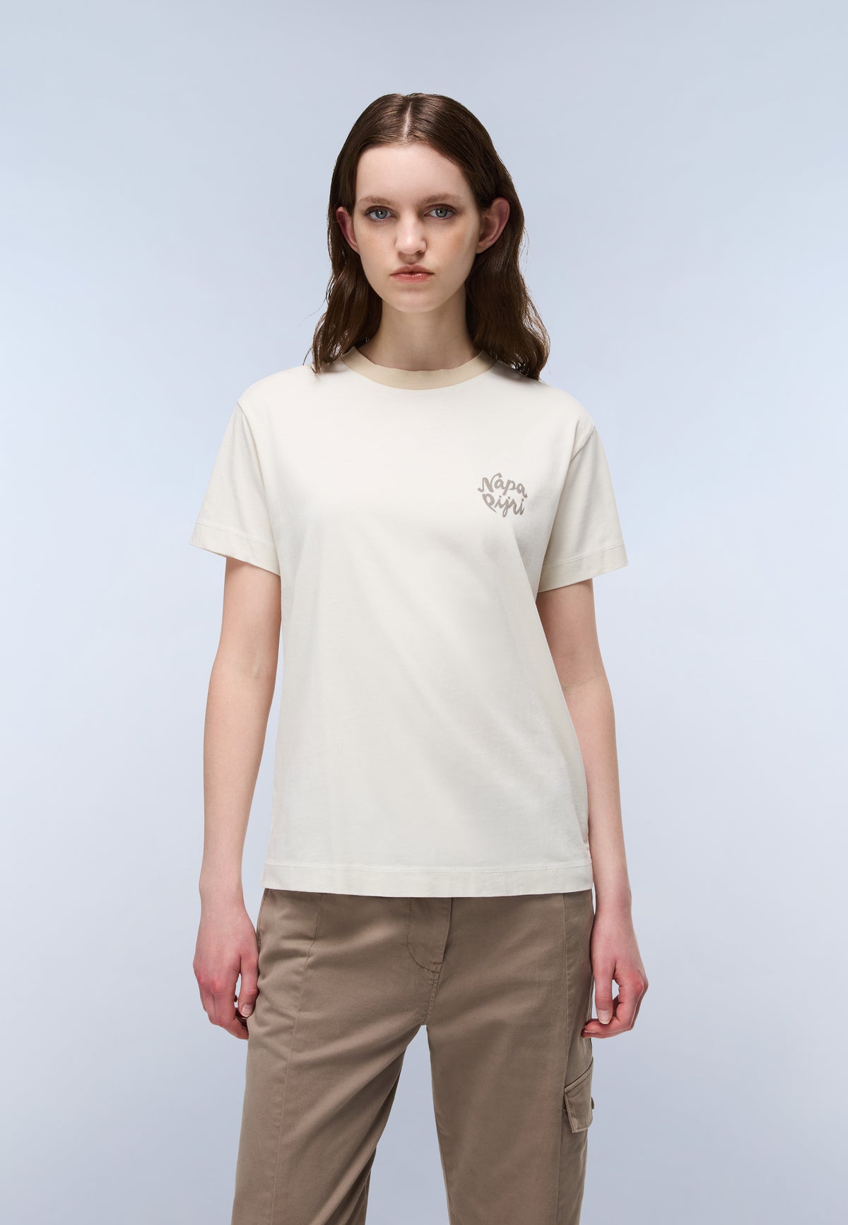 Fedaia Jersey T-Shirt met Korte Mouwen Beige - 2