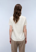 T-Shirt a Maniche Corte Fedaia in Jersey Beige - 1